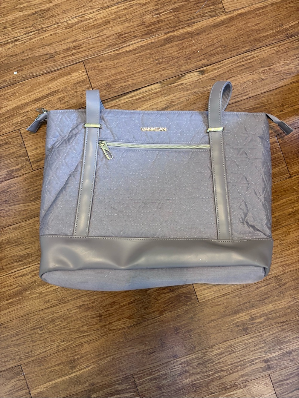 Lavendar Gray Quilted Laptop Tote
